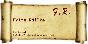 Frits Réka névjegykártya